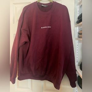 Maroon MISSGUIDED oversized crew